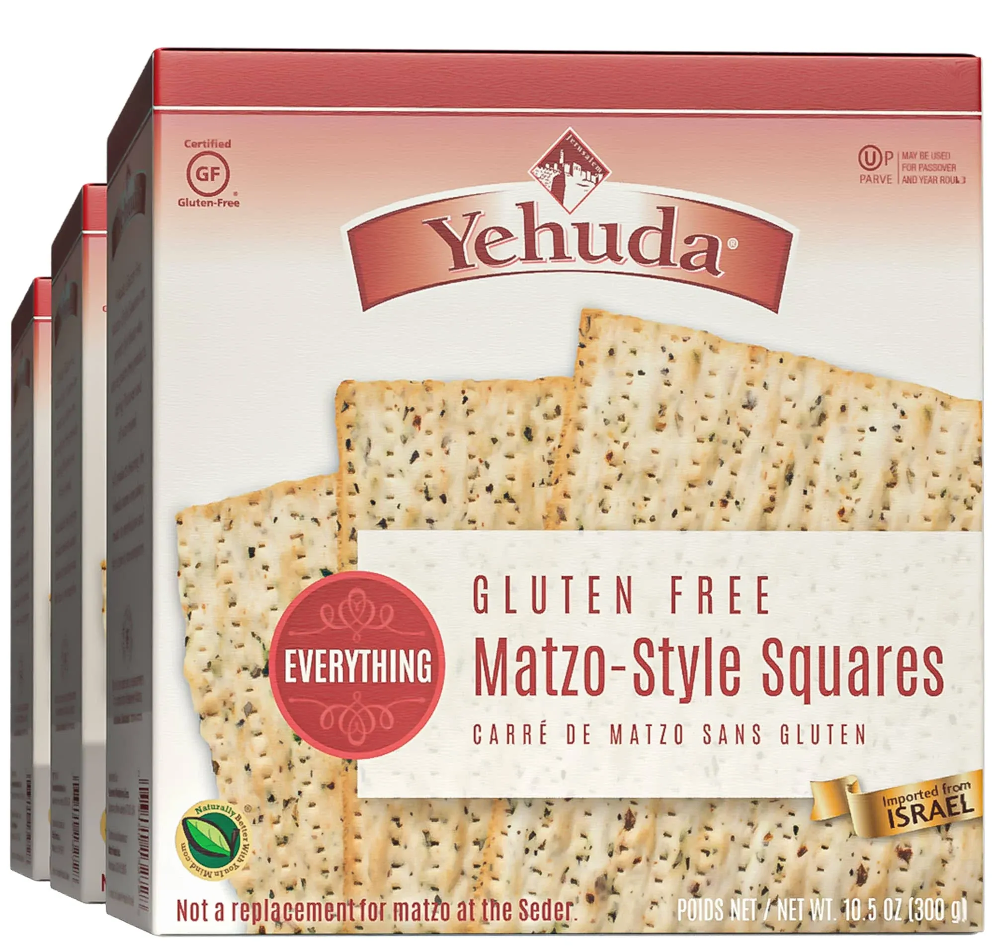 Yehuda Gluten Free Everything Matzo Squares (3 Pack)