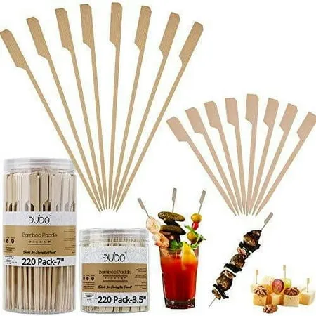 Bamboo Skewers for Cocktail and Appetizer Picks – (500 Pack / 7 Inch) Eco Friendly Wooden Cocktail Skewers and Bamboo Toothpicks for Bloody Mary Skewers Appetizers Food Garnish Sandwich Fruit Kabobs