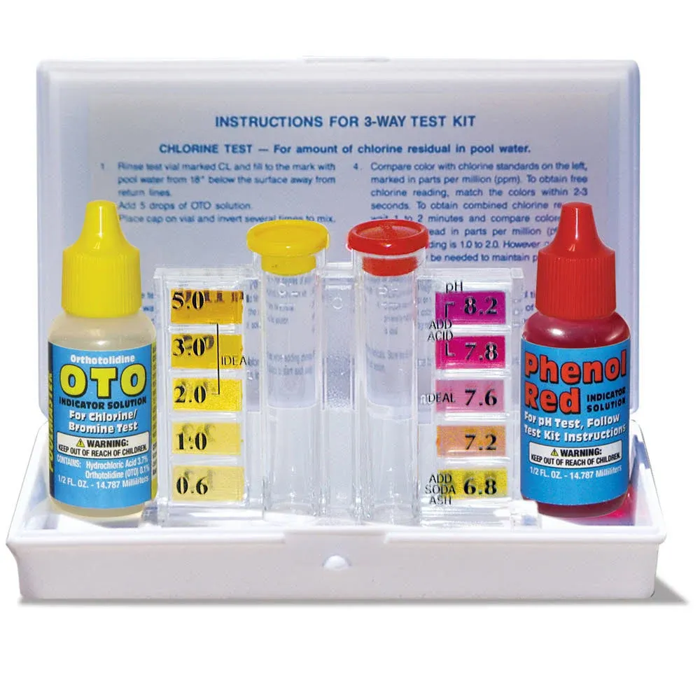 Poolmaster 3-Way Swimming Pool or Spa Water Test Kit 22240