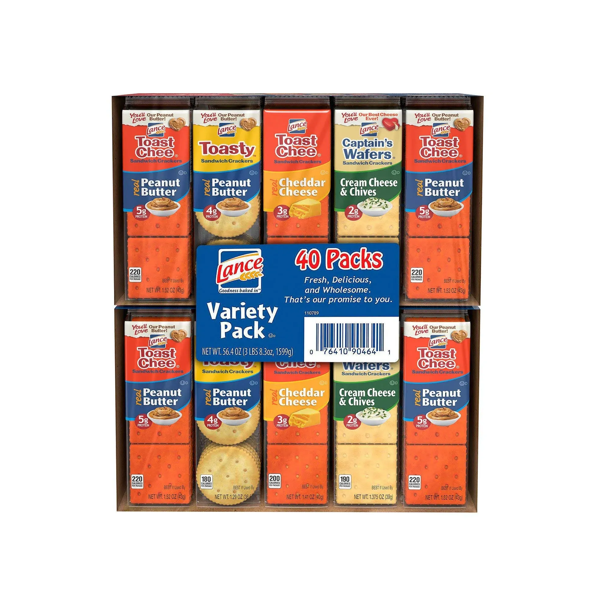 Lance Sandwich Crackers, Variety Pack 1.41 oz, 40 ct. A1