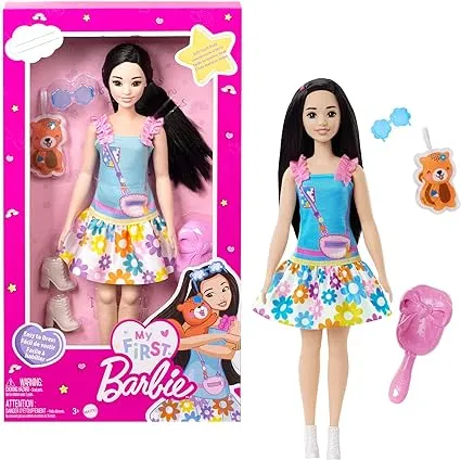 New Barbie My First Doll with Black Hair and Fox NWT