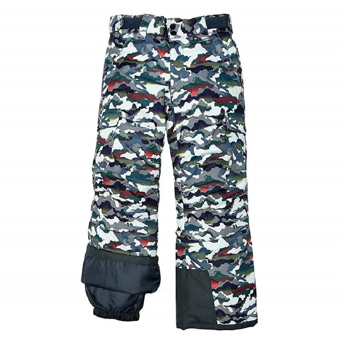 Kids Camo Cargo Snow Pants with Articulated Knees