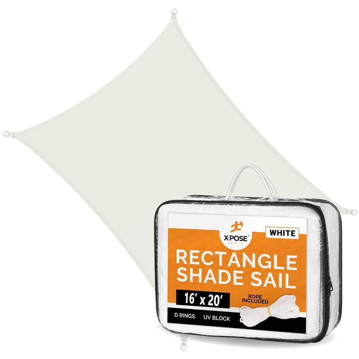 "Sun Shade Sail 16' x 20' - White Rectangle"