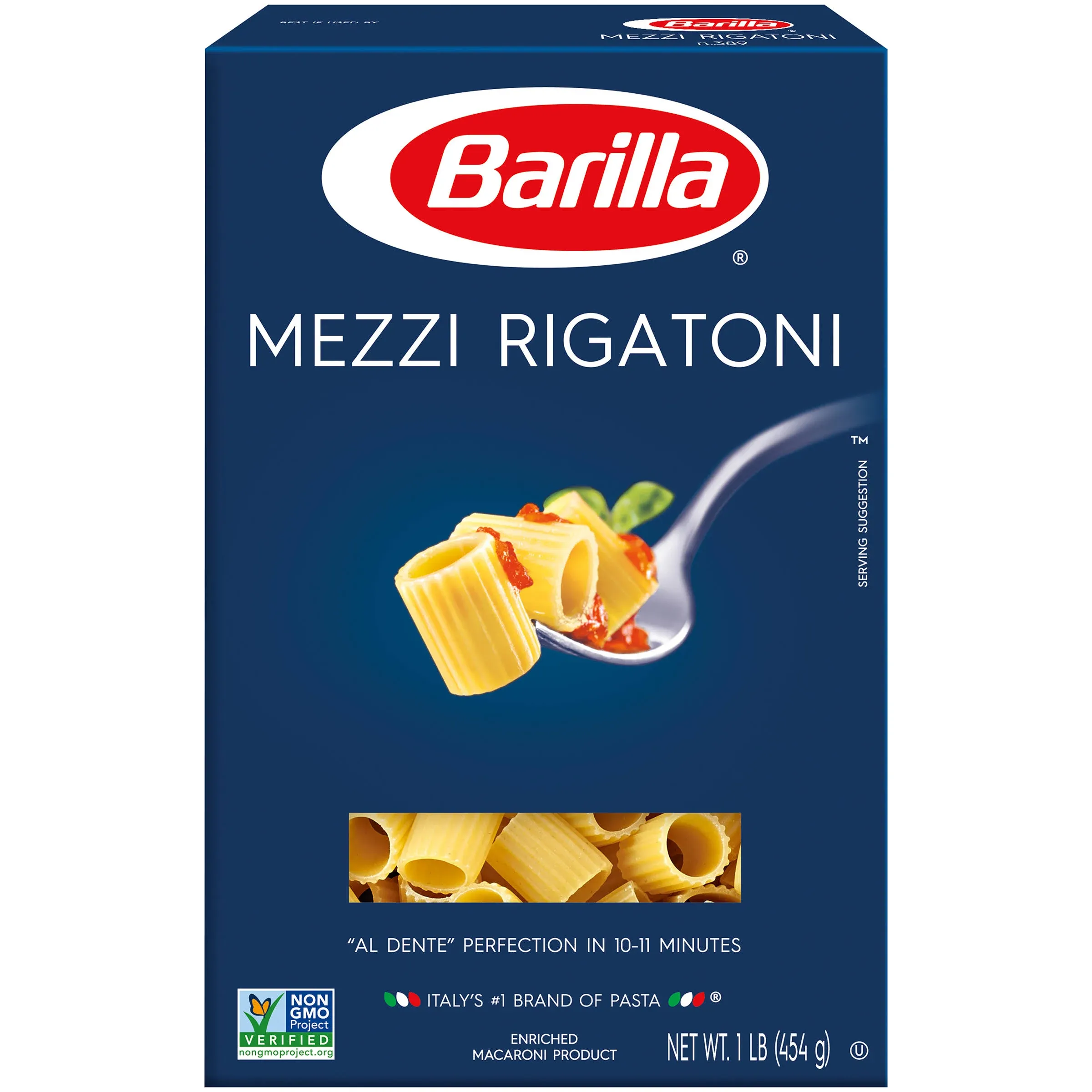 Barilla Mezzi Rigatoni Pasta - 16 Ounce (Pack of 12)