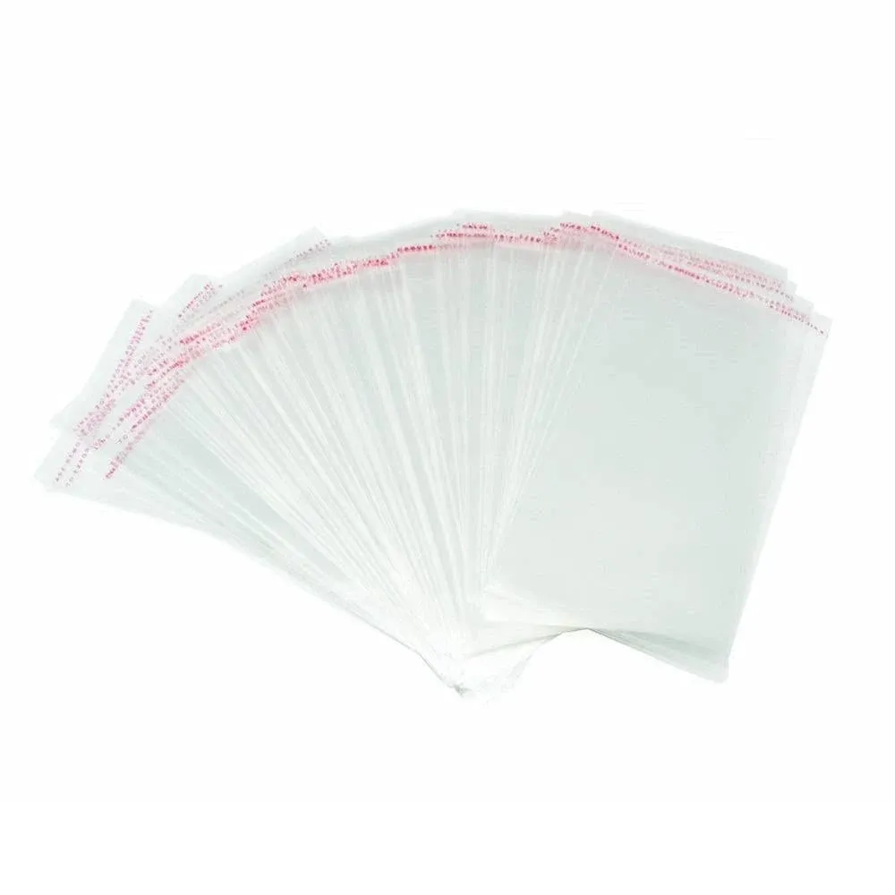 200 Pcs 6&#034;x6&#034; Square Clear Resealable Cellophane Bags, Self Adhesive, Bakery