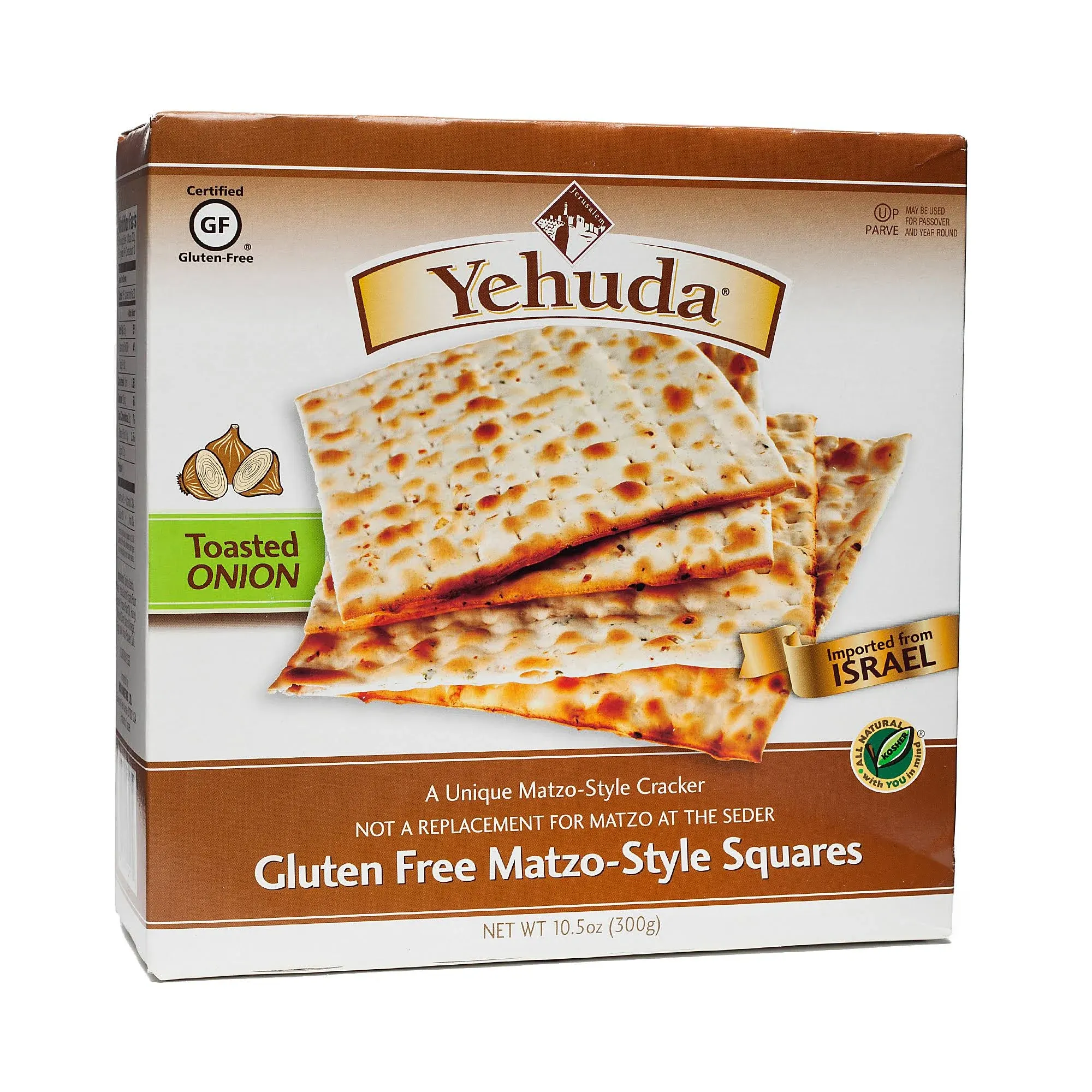 Yehuda Matzo-Style Squares, Gluten Free, Toasted Onion - 10.5 oz