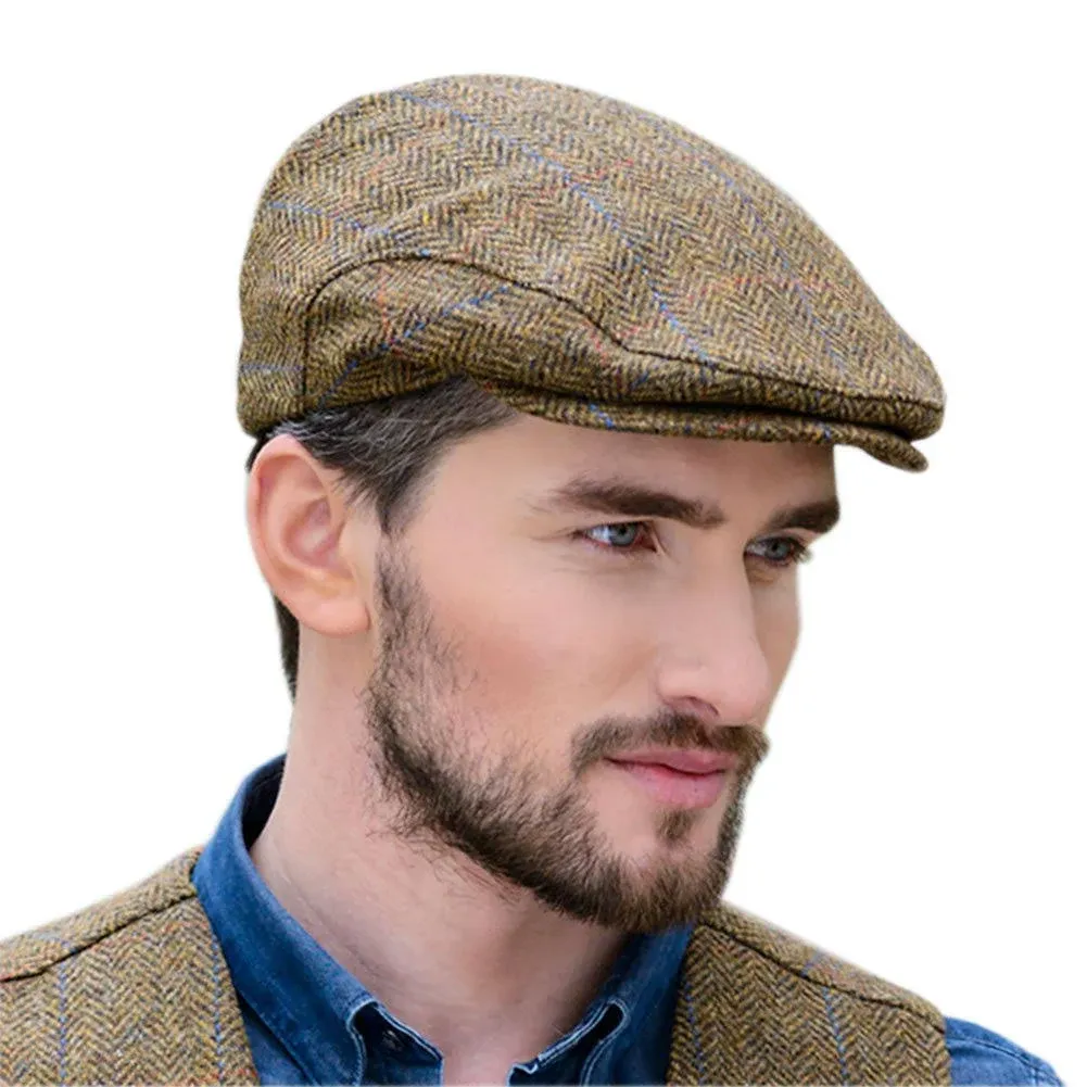 Mucros Weavers Irish Trinity Flat Cap Men Wool Tweed Newsboy Hat Made in Ireland