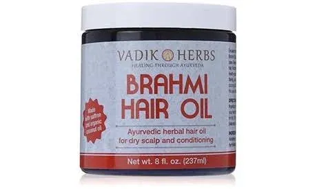 Brahmi Hair Oil (8 oz) by Vadik Herbs | All natural herbal hair oil for hair