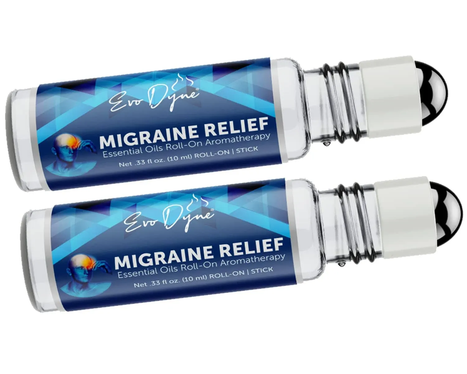 Migraine Relief Stick (10 ml) - Headache Relief | Made in USA - Essential Oil Aromatherapy Roll On - Spearmint Scent (Single-Pack (10 ml))