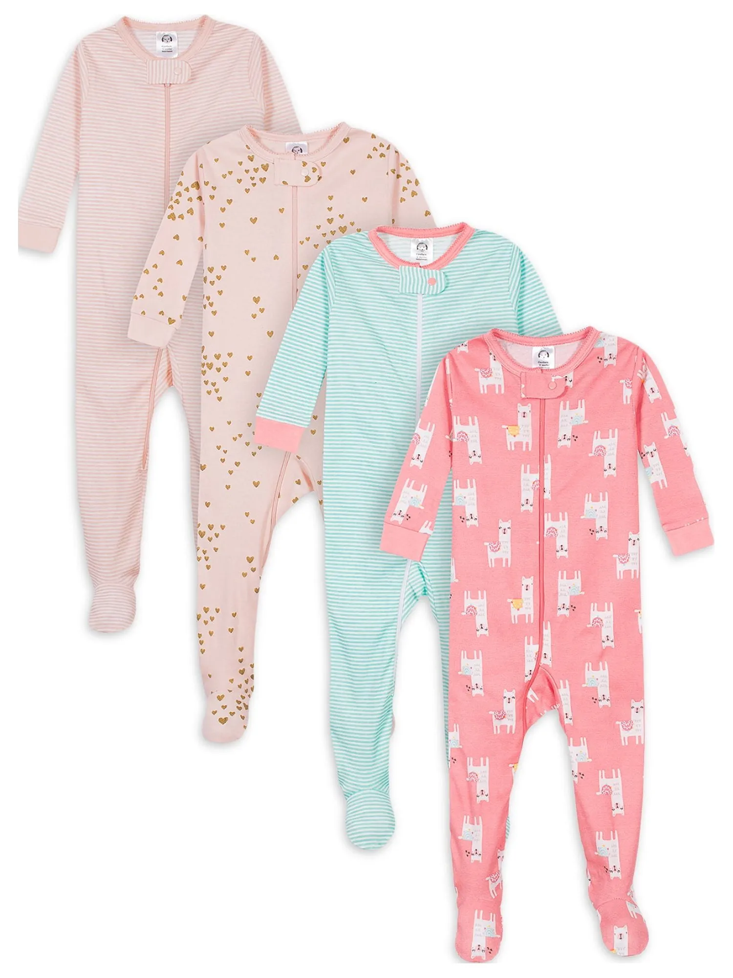 Gerber Baby & Baby Neutral Snug Fit Footed Cotton Pajamas 4-Pack