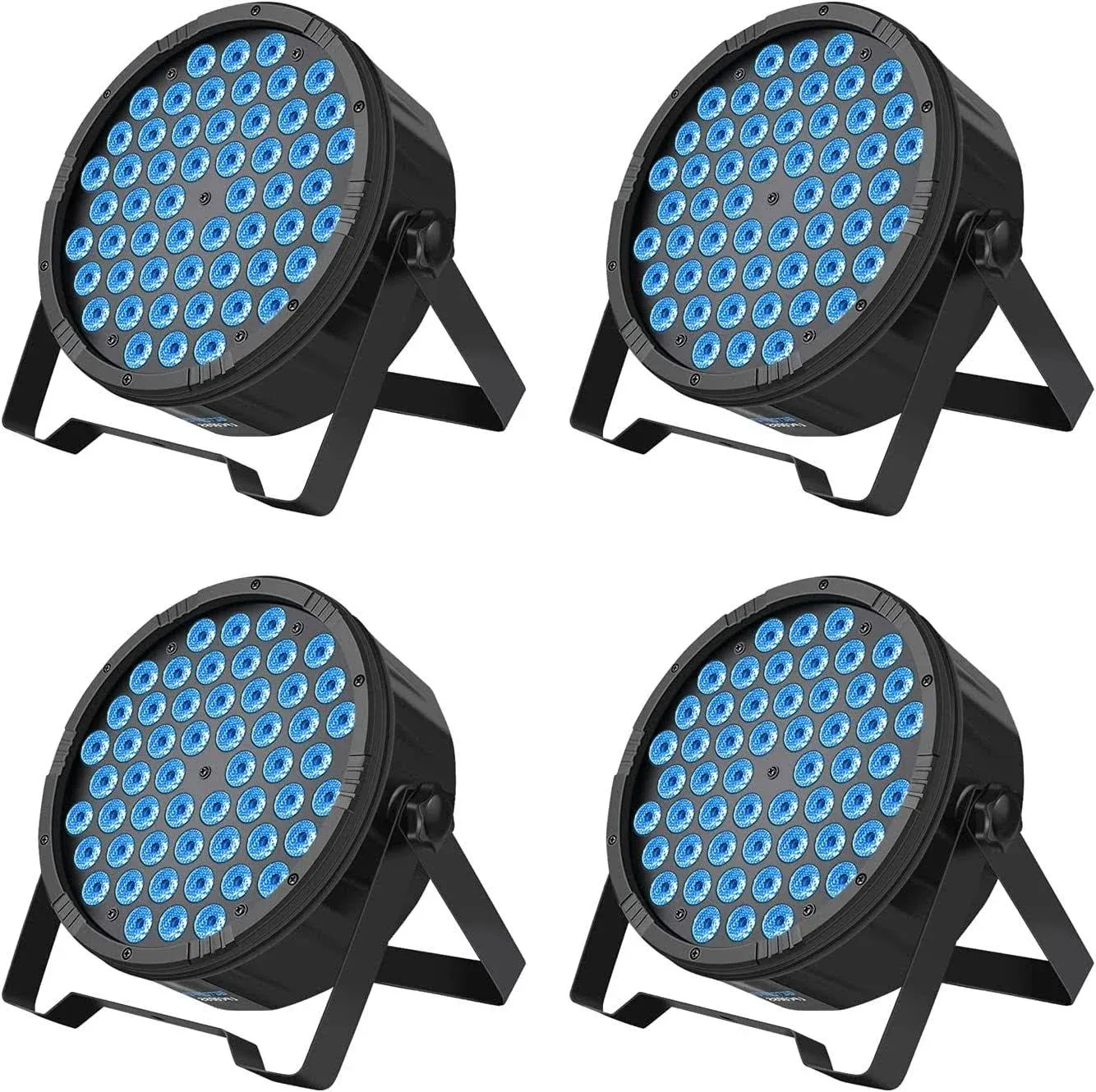 BETOPPER LED Par Lights 54 x 1.5W, RGB Stage Lights DMX DJ Lights Sound Activated with Stand, Strobe Light & Wash Par Lights DMX for Parties, Church, Wedding, Bars, 4 Pack