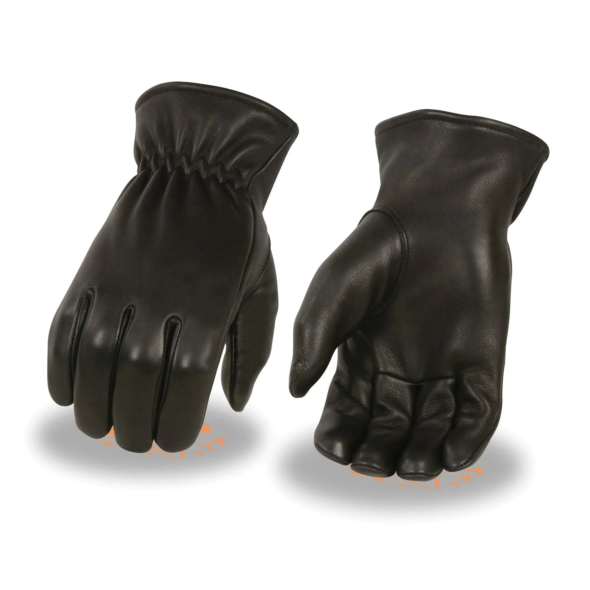 Milwaukee Leather SH858 Men's Black Thermal Lined Deerskin Motorcycle Hand Gloves W/Sinch Wrist Closure