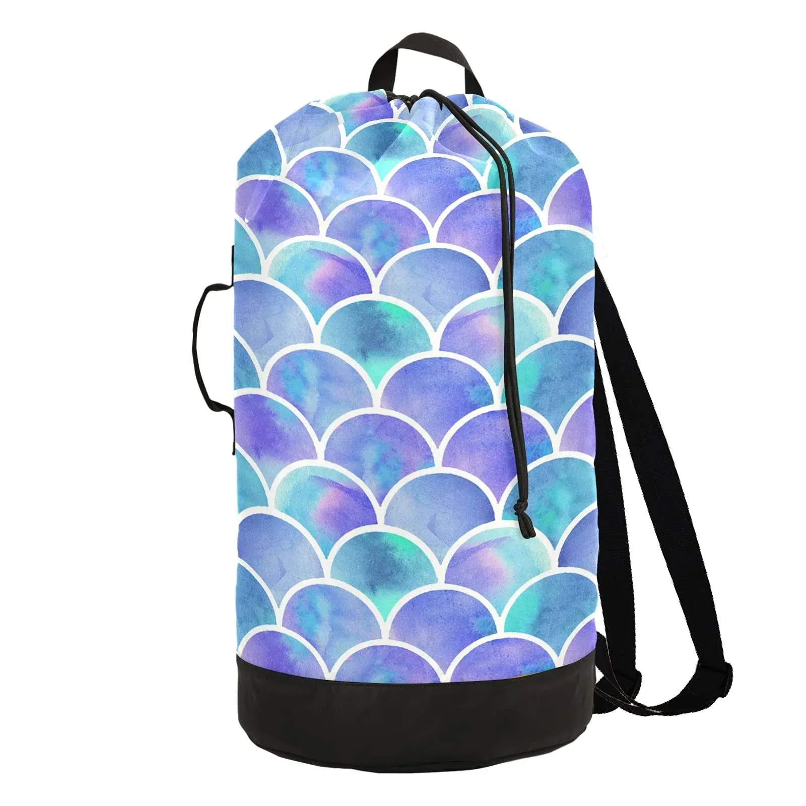 Sinestour Mermaid Laundry Bag Large Heavy Duty Laundry Backpack for College ...