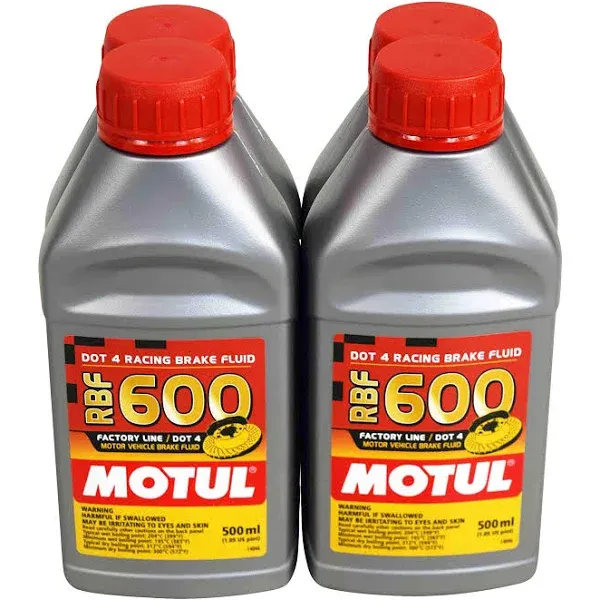 Motul MTL100949 8068HL RBF 600 Factory Line Dot-4 100 Percent Synthetic Racing Brake Fluid-500, 300. ml, 4 Pack