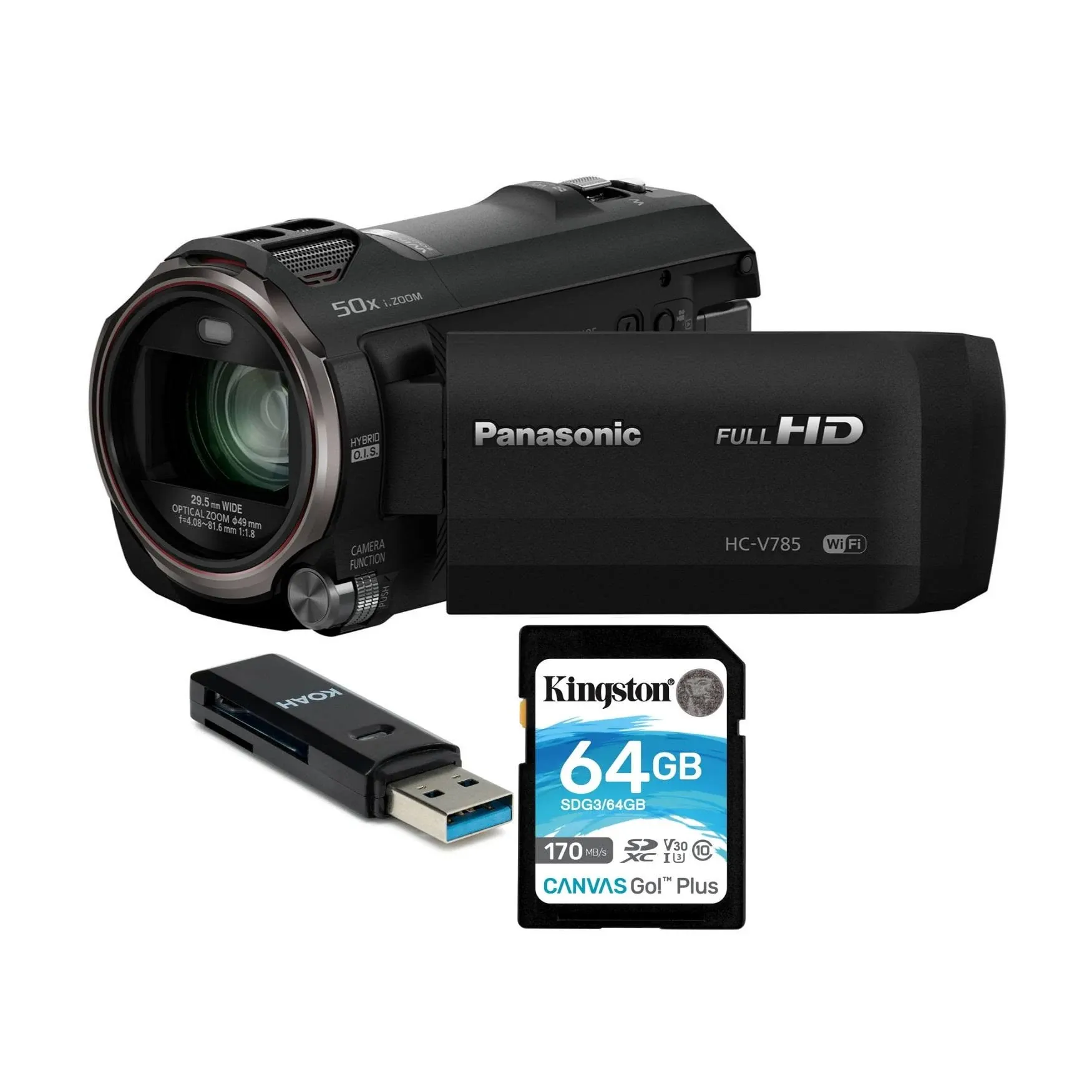 Panasonic - HC-V785K Full HD Video Camera Camcorder with 20X Optical Zoom - Black