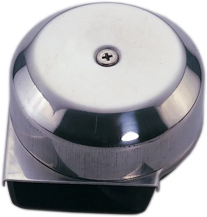 MARINE BOAT STAINLESS STEEL COMPACT ELECTRIC HORN 12V DIAMETER 3&#034; DEPTH 2&#034;