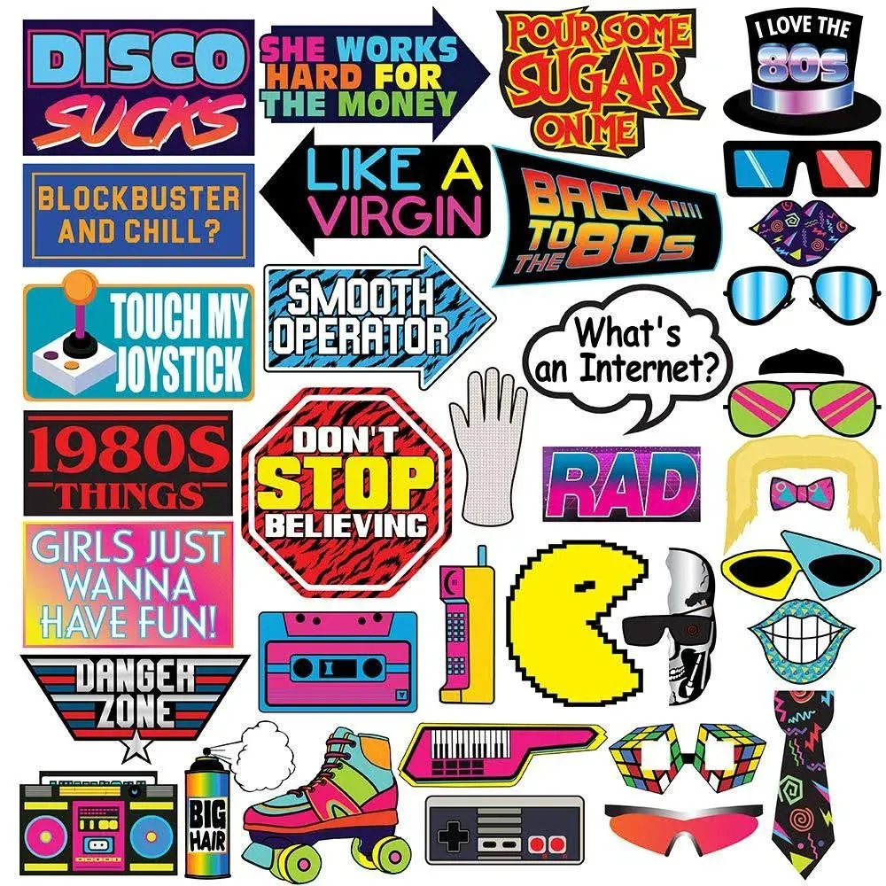 80's Retro - DIY Party Supplies - Totally 1980s Party DIY Party Favors ...