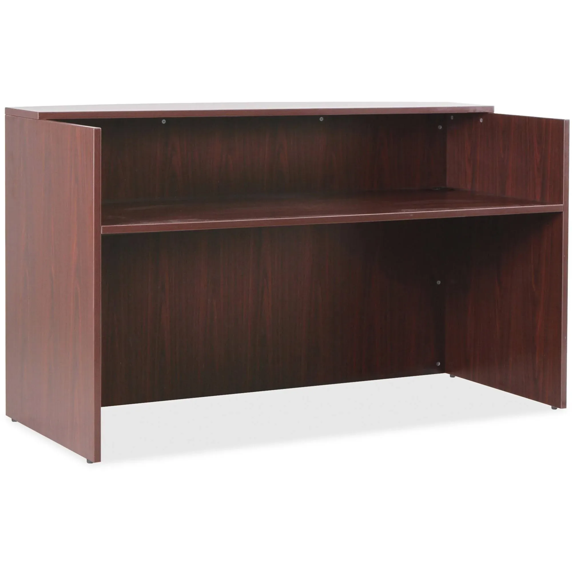 Lorell LLR59582 - Essentials Series Mahogany Reception Desk