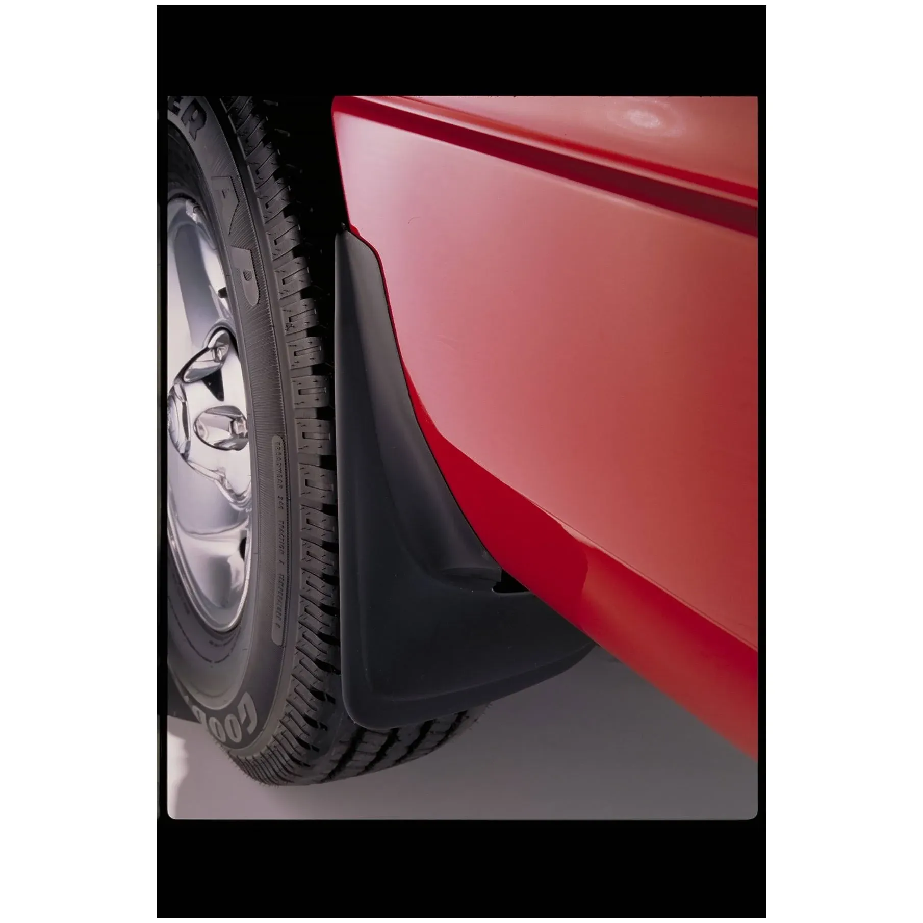 Mud Flap Multi-Fit; Set Of 2; Contoured; Without Logo; Black; OE-Approved Material; Screw On; Requires Installation Kit Depending On Application Only If Listed