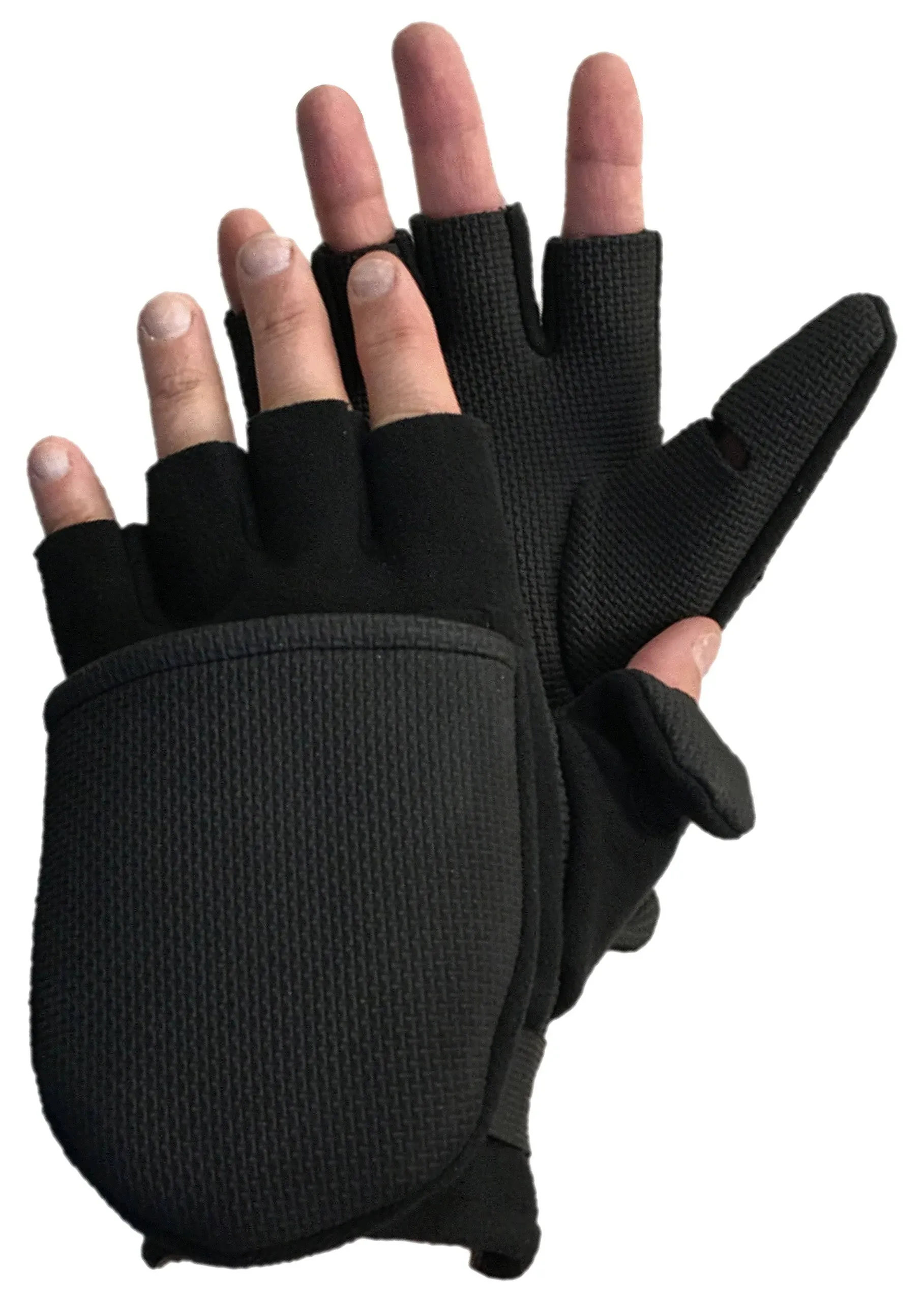 Glacier 759BK-M Flip Mitt Windproof - Fleece Med - 759BK-M