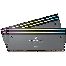 Corsair Dominator Titanium RGB 64gb (2x32GB) Ddr5 Dram 6000MT/s CL30 AMD Expo & Intel XMP Memory Kit - Grey