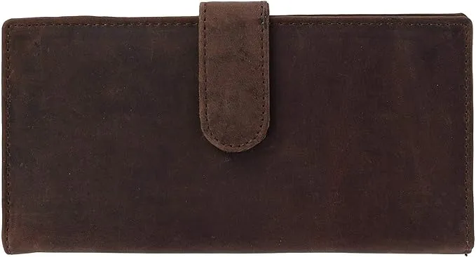 CTM Vintage Leather RFID Checkbook Cover Wallet