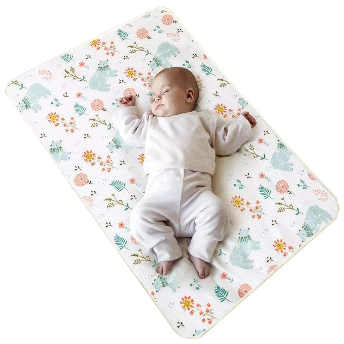 Baby Waterproof Bed Pad Washable Mattress Pad Reusable Underpads Bed Wetting Incontinence Cover for Baby Toddler Children and Adults 28 ″ x36 ″(Cotton)