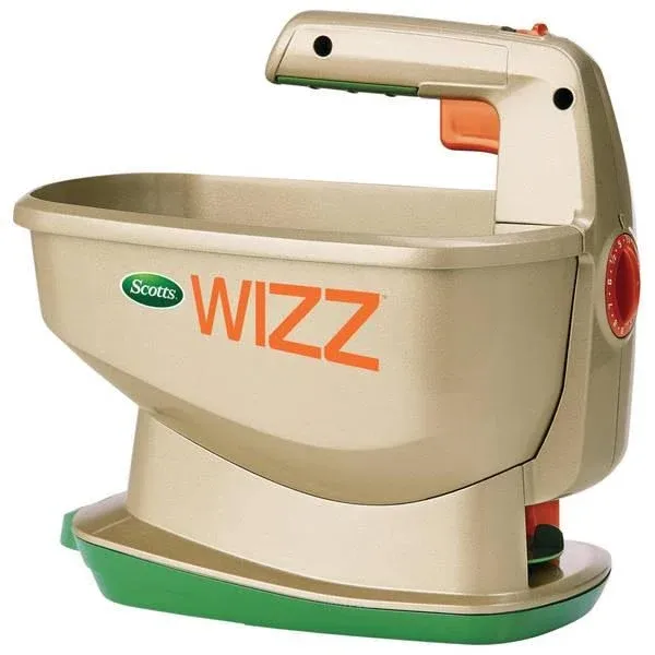 Scotts Wizz Spreader - Handheld Power Spreader, Use Year-Round, Covers Up to 2,500 sq. ft., Brown