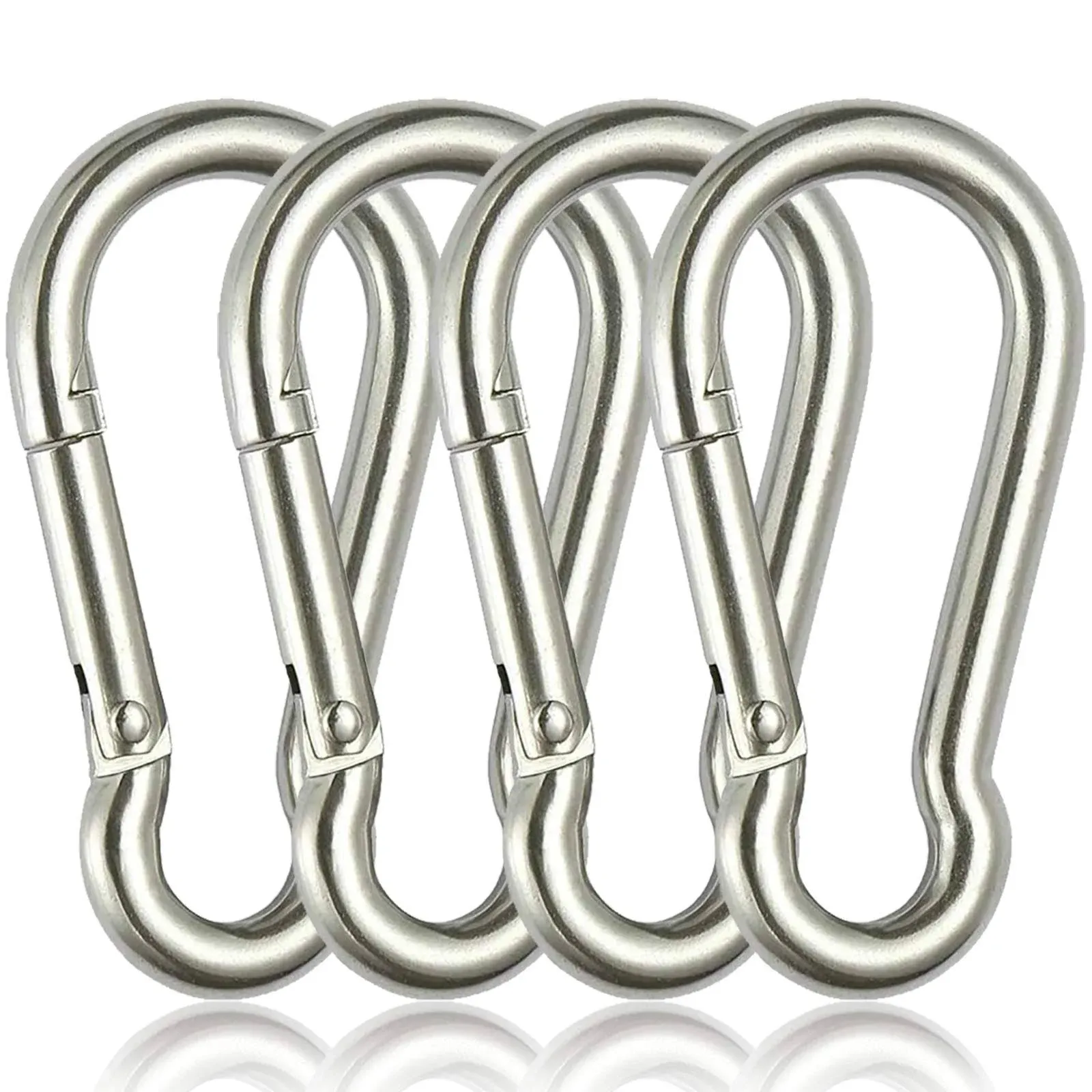 4 Inch Spring Snap Hook Carabiner - 304 Stainless Steel Snap Hook Heavy Duty Carabiner Clip