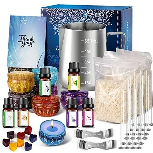 Candle Making Kit for Adults Beginners Kids, Candle Making Supplies Kit, DIY Valentines Day Candles Gifts, Pefect Soy Wax Scented Candle Making Kit for Families Friends Wife Teachers Women Lovers.