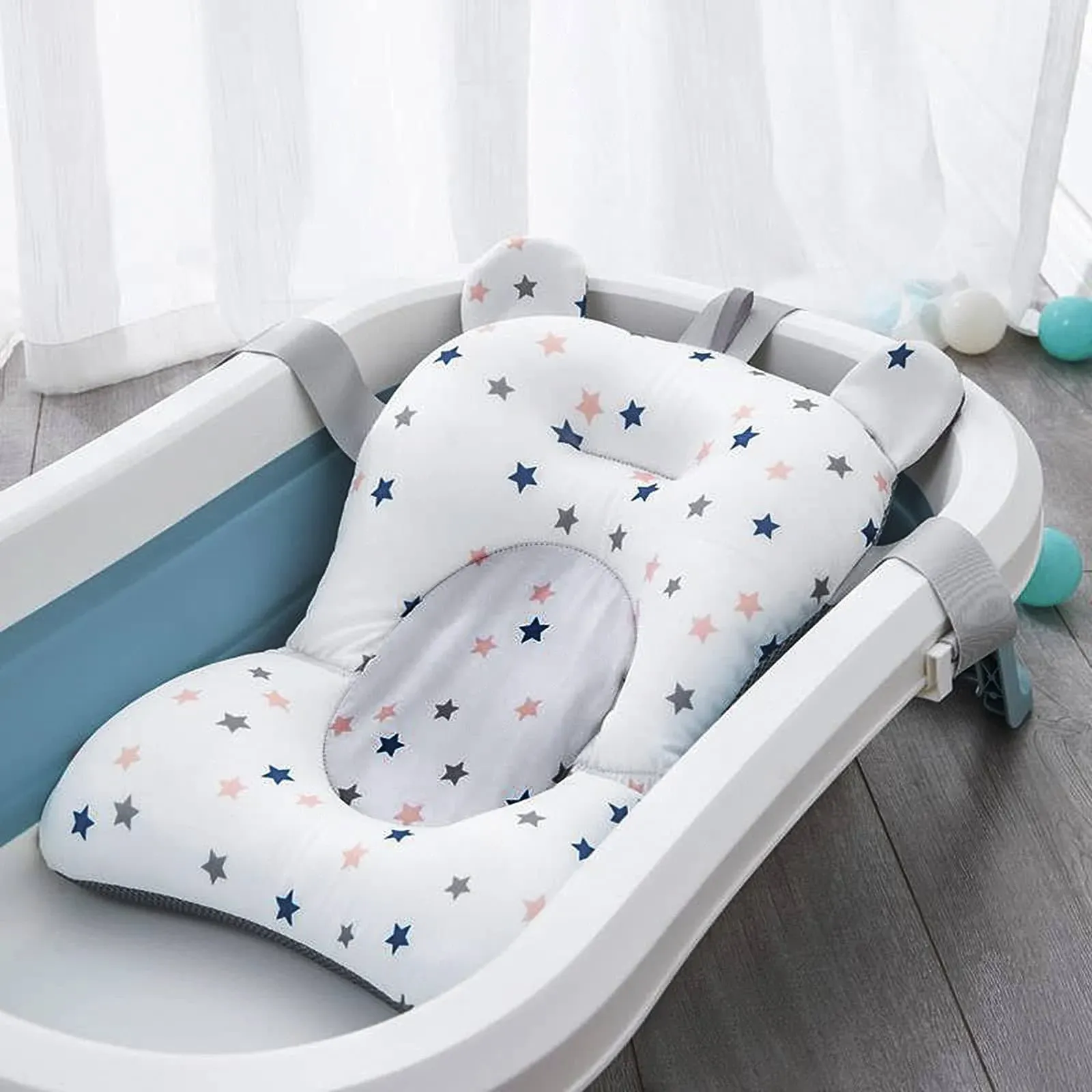 Baby Bath Support Seat Support Pad Anti-Slip Pad (Star  no Bathtub)