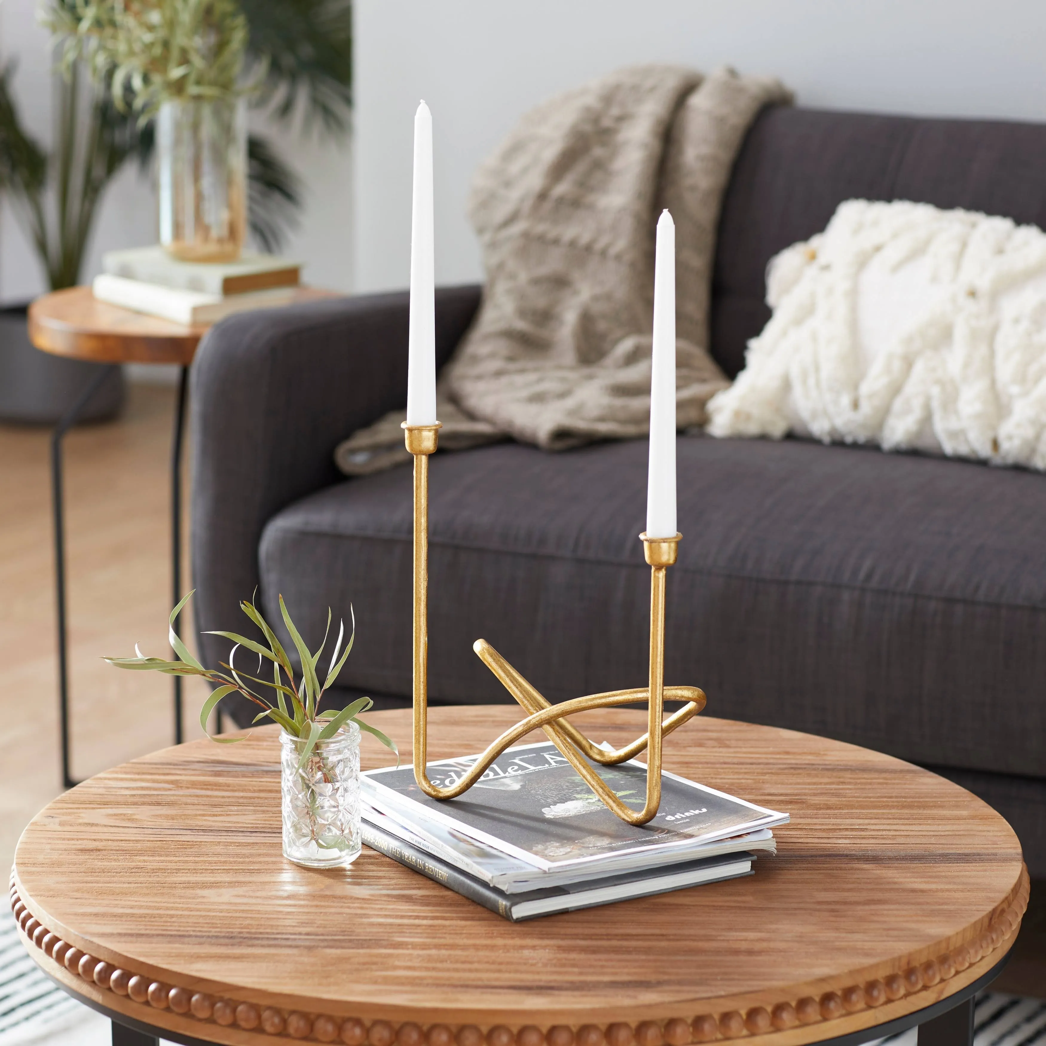 CosmoLiving Gold Metal Candelabra