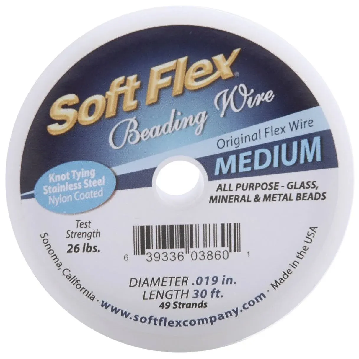 Soft Flex Wire 49 Strand .019"X30' Satin Silver