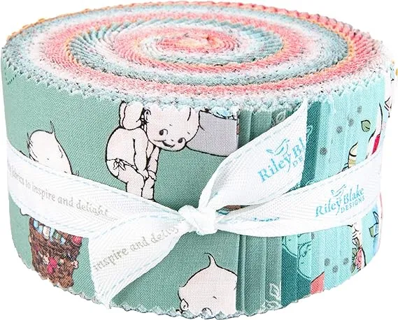 Sew Kewpie Rolie Polie 40 2.5-inch Strips Jelly Roll Riley Blake Designs RP-10540-40, Assorted, 2.5 Inches