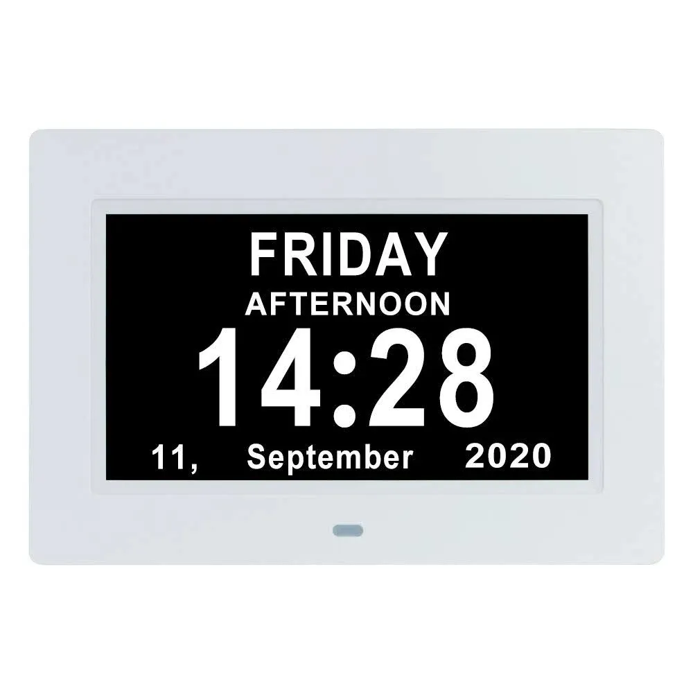 ybest 7 inch Extra Large Day Date Time Digital Day Calendar Clocks with Auto ...