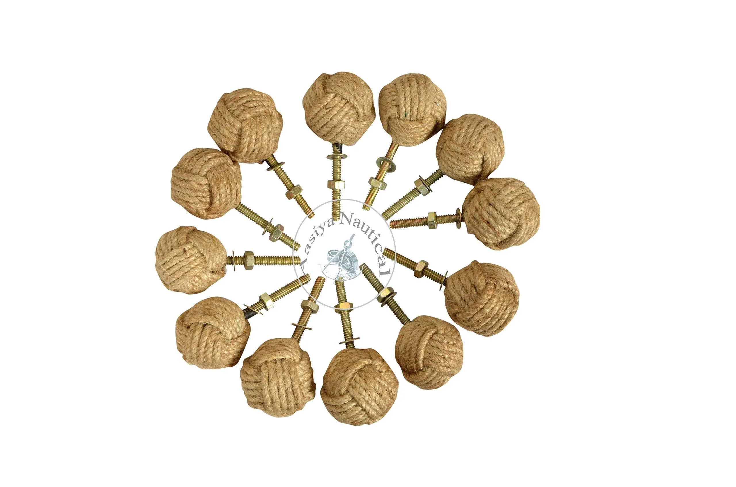 Cabinet Knot Rope Knob/Jute Door Knobs Beach Seaside Home Decor Gift Item (12)