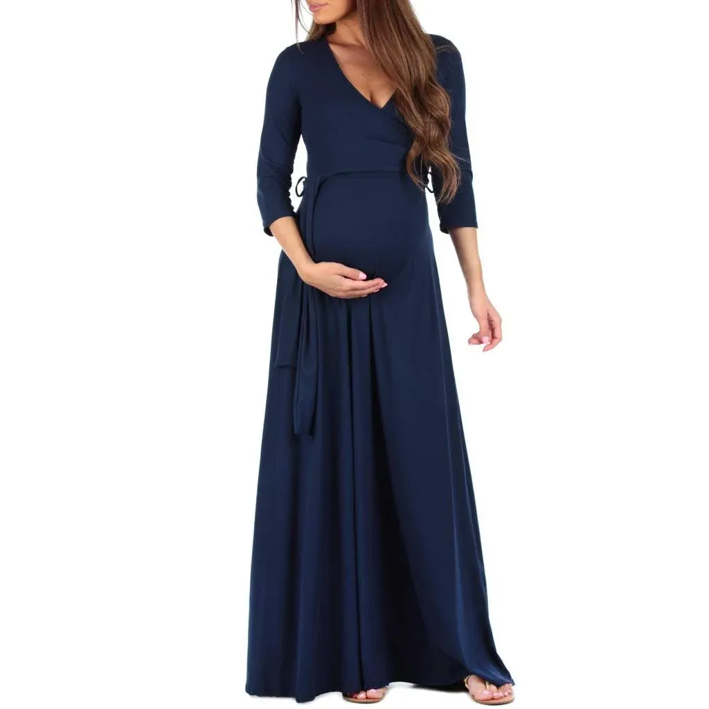 Mother Bee Women&#x27;s 3/4 Sleeve Maternity Dress (Size Medium)