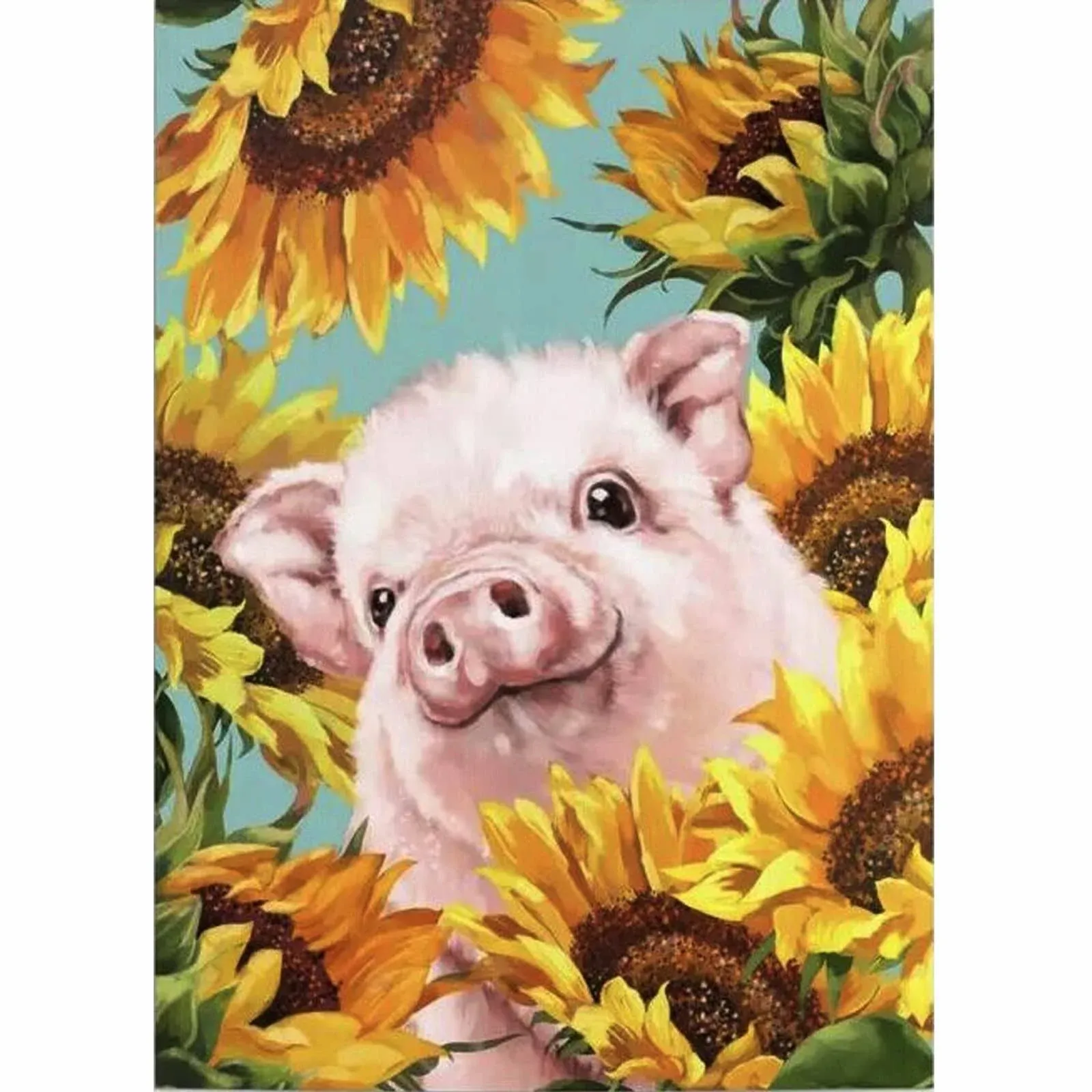 ZHDAR 3D Animal DIY Diamond Painting Kits Adults Full Drill Sunflower and Pig ...