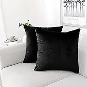 Phantoscope Soft Solid Square Velvet Decorative Throw Pillow Cover