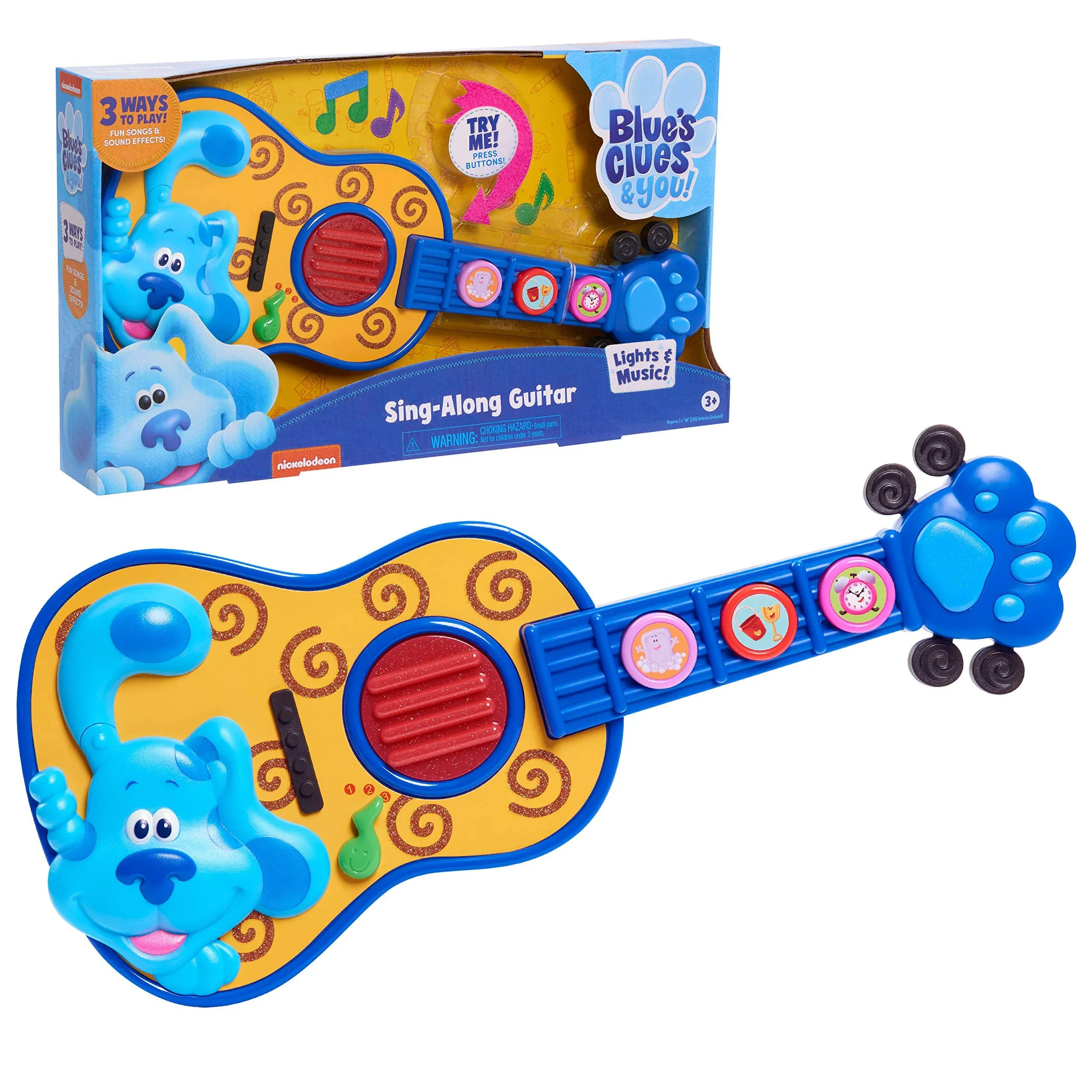 Blue's Clues & You! Sing Along Guitar, Lights and Sounds Kids Guitar Toy, by Just Play 