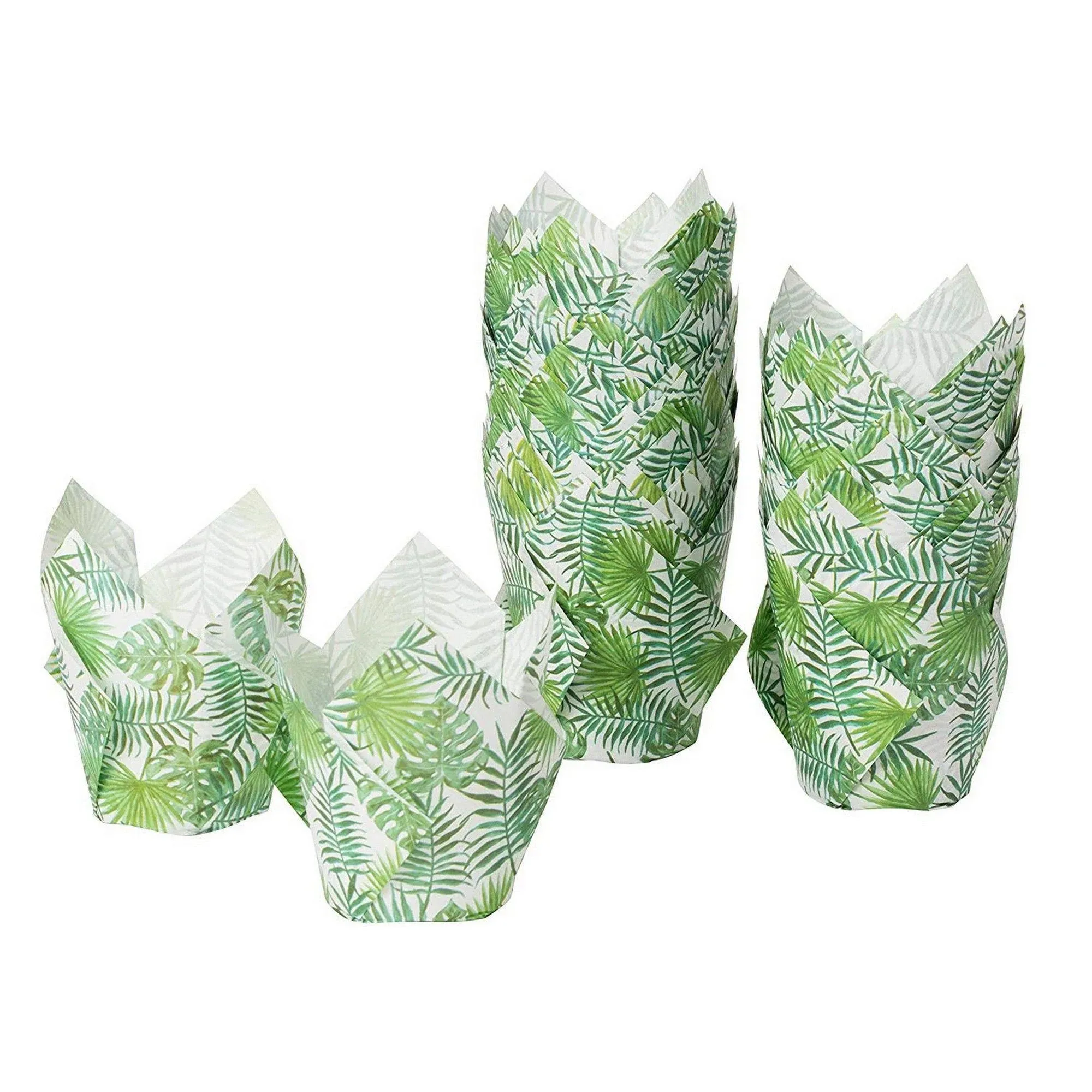 Tropical Tulip Cupcake Liners for Hawaiian Luau Party, Paper Baking Cups (100 Pack)