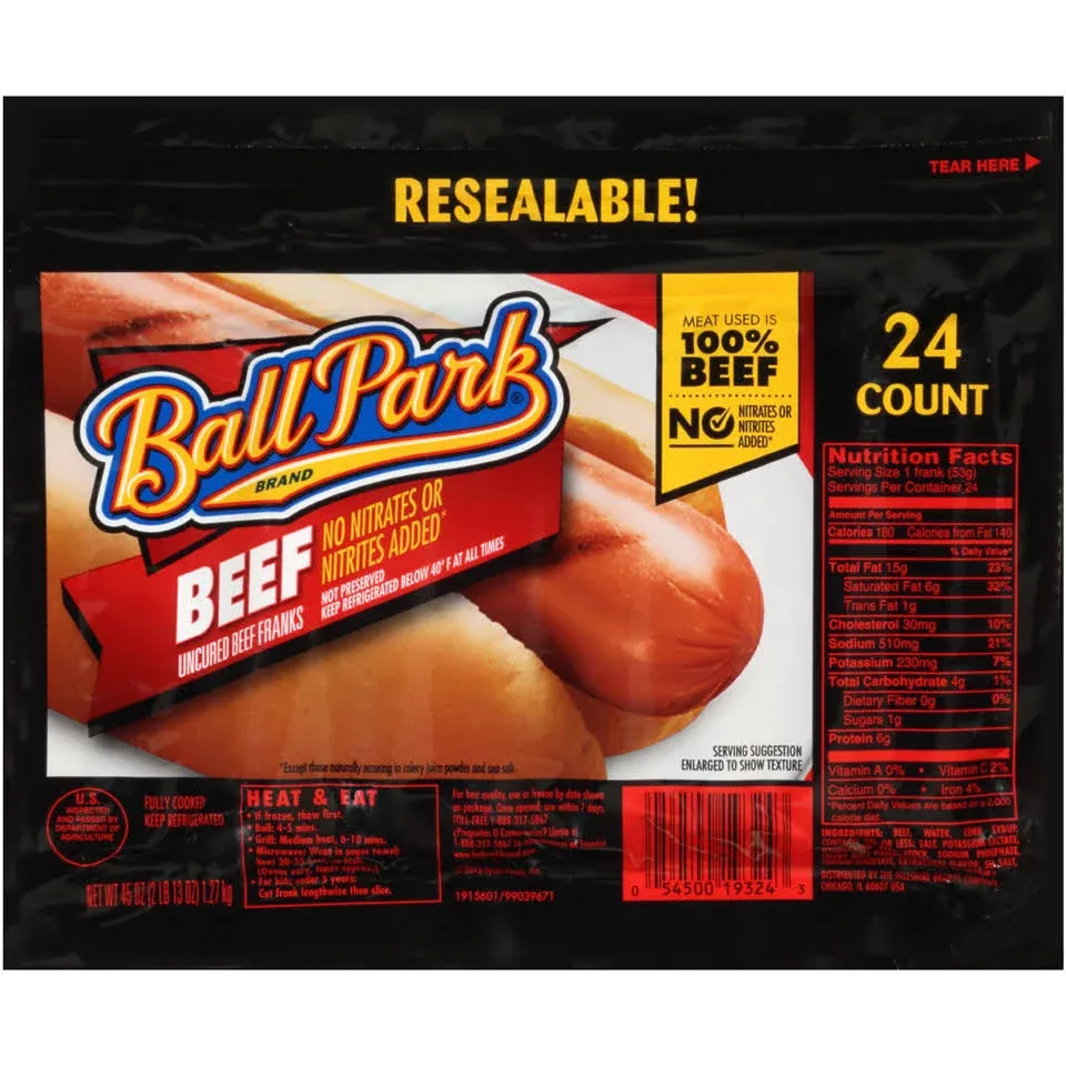 Ball Park Beef Franks - 24 franks, 45 oz