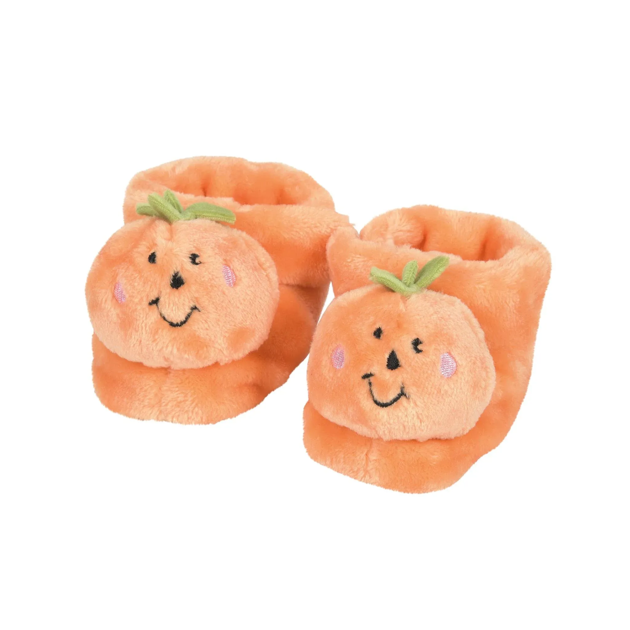 Enesco Izzy and Oliver New Baby Pumpkin Character Super Soft Booties, 0-12 Infant