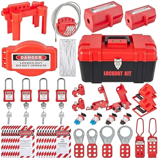 VEVOR Lockout Tagout Locks Set, 10 PCS Red Safety Lockout Padlocks, with 2 Keys Per Lock, OSHA Compliant Lockout Locks, Lock Out Tag Out Safety Padlocks for Electrical Lockout Tag Out Kits