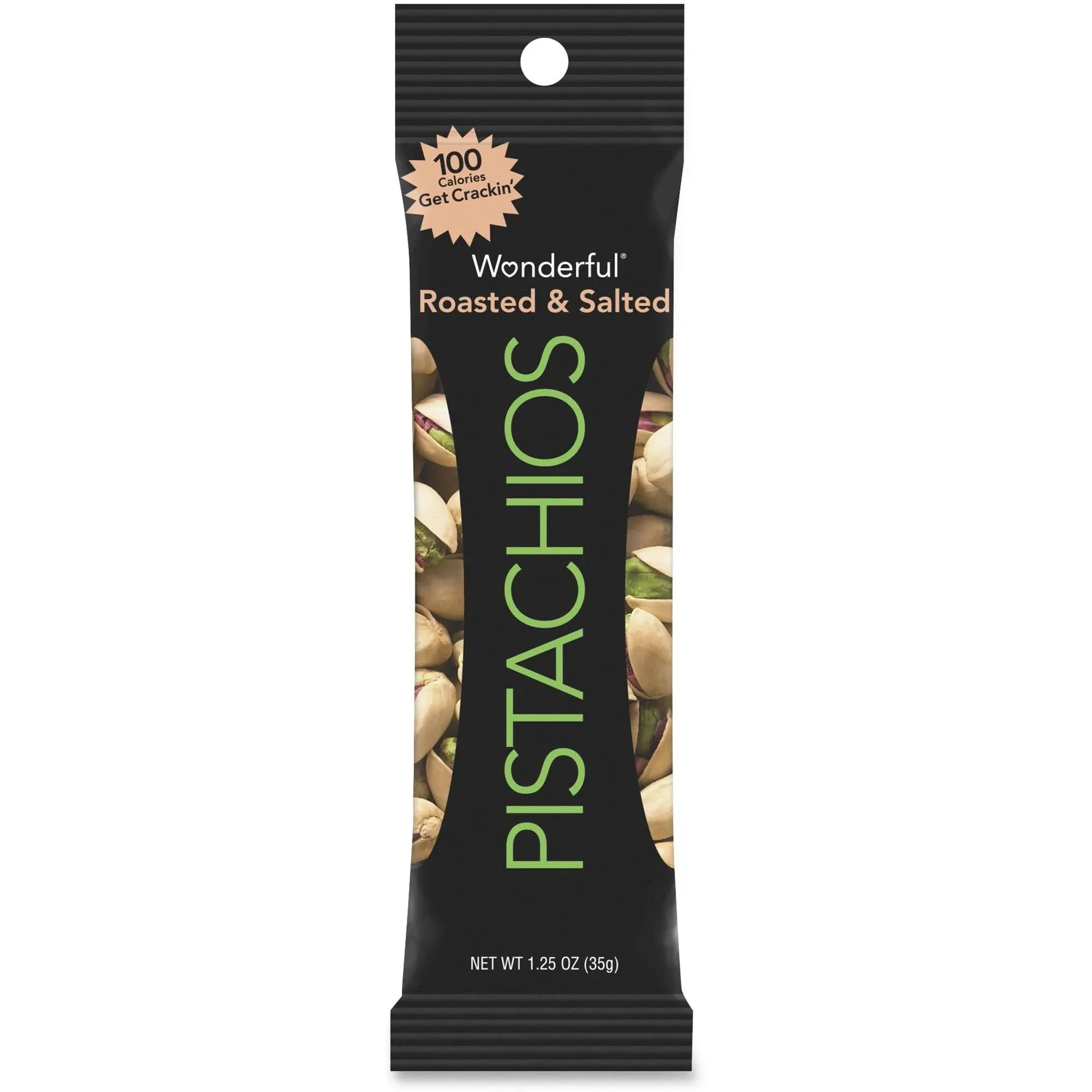 Wonderful Pistachios, In-Shell, Roasted & Salted, 1.25oz (Pack of 12) 