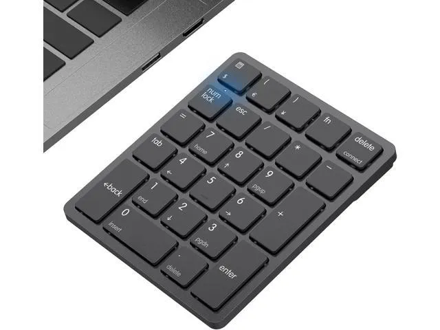 KEHIPI Bluetooth Number Pad Wireless Numeric Keypad Numpad 26 Keys Portable Mini Financial Accounting Rechargeable Numeric Pad for Laptop Desktop.