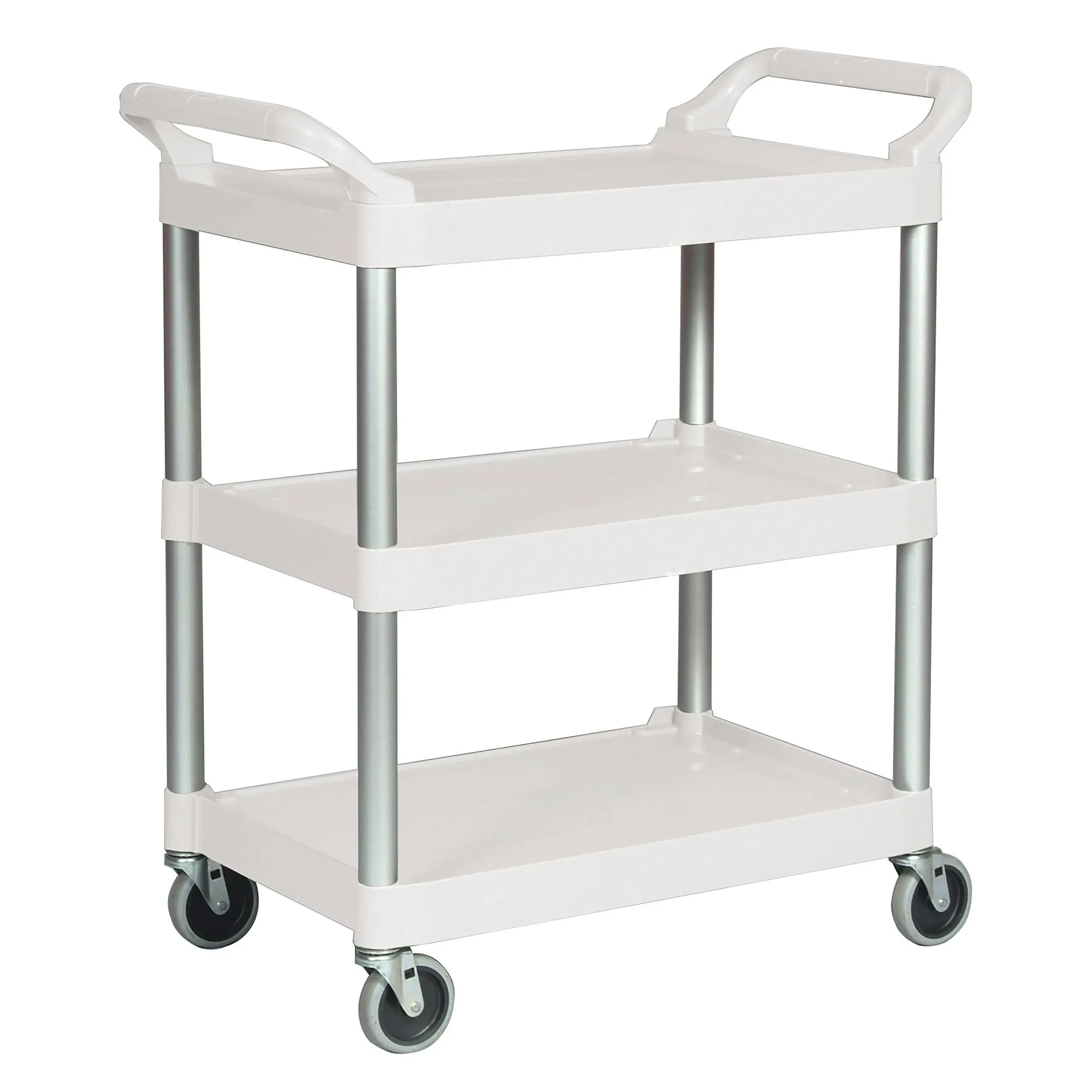 Rubbermaid Commercial Off-White 3-Shelf Open Sided Utility Cart