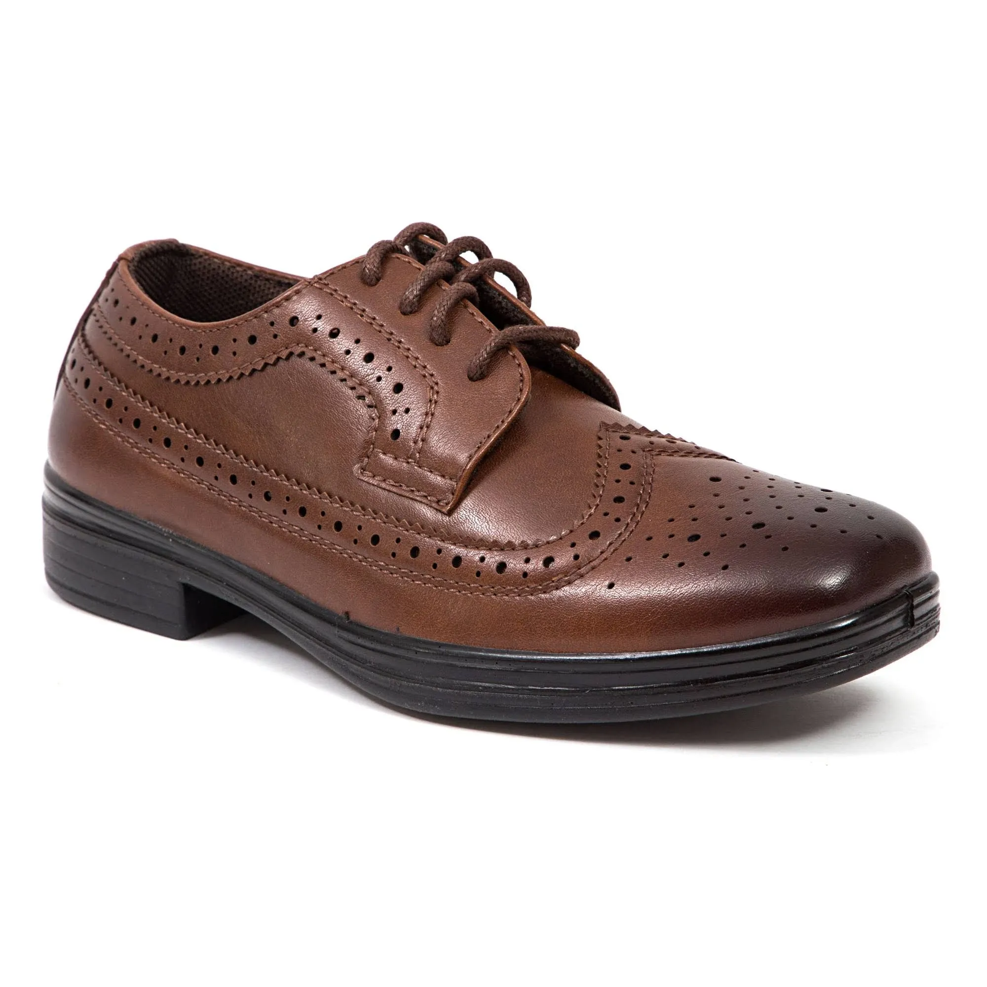 Deer Stags Boy's Ace Formal Dress Shoes Wingtip Brogue Oxford for Church, School Uniform, Graduation/Luggage