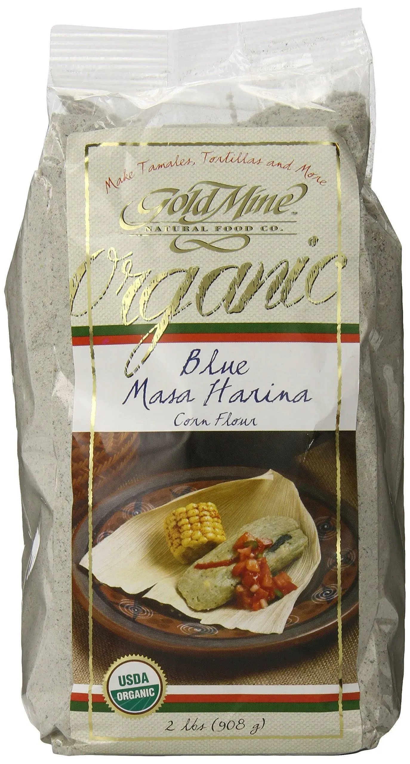 Gold Mine Blue Corn Masa Harina - USDA Organic - Macrobiotic, Vegan, Kosher a...