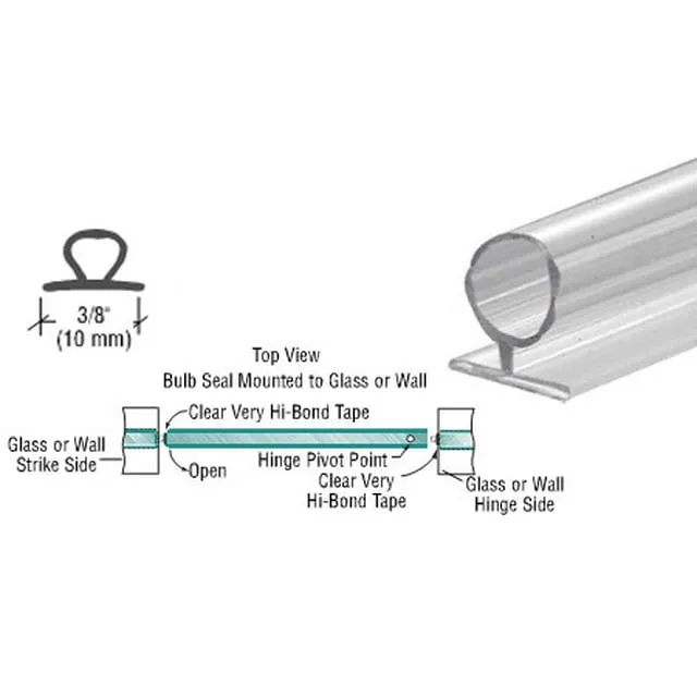 CRL Large Translucent Vinyl Bulb Seal - 95 in long by C.R. Laurence